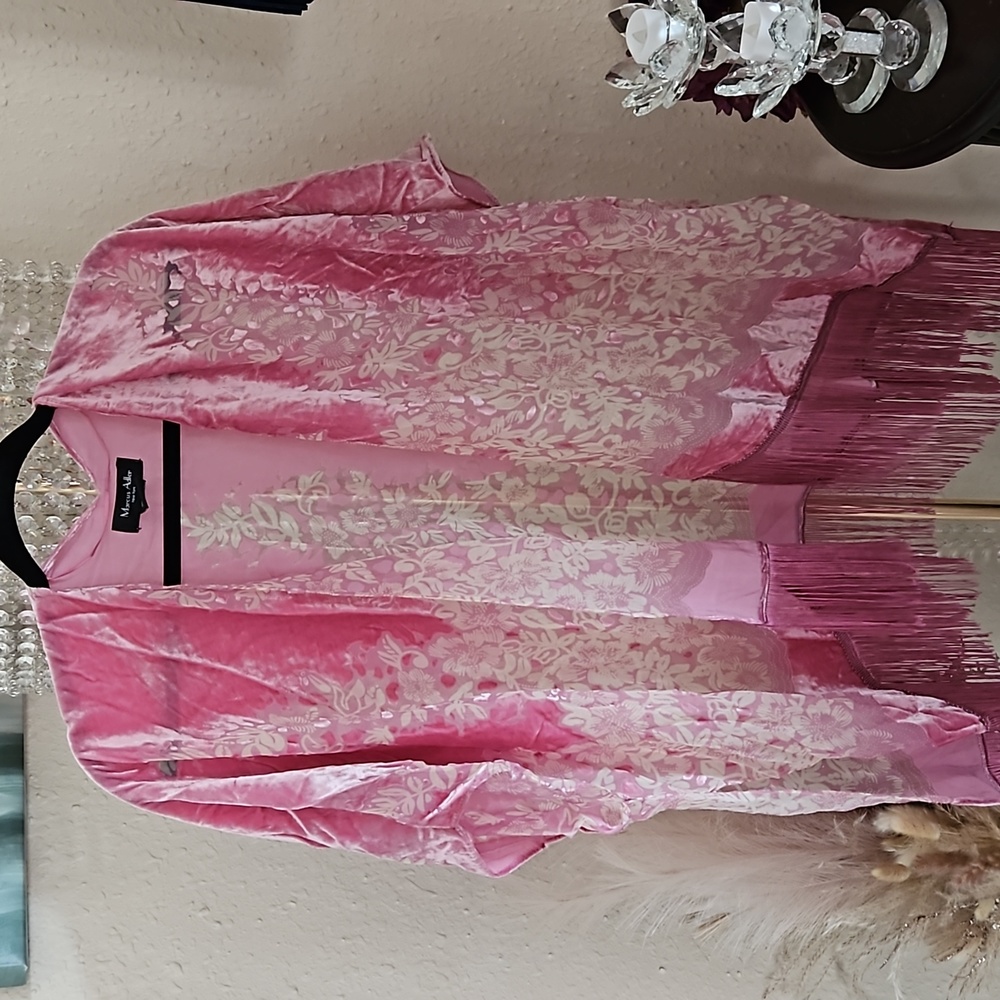 Marcus Adler Pink Fringe Cardigan